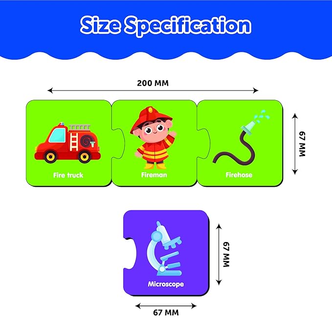 Mini Leaves Profession 3 Pieces Matching Wooden Puzzle Set of 5 | Montessori Early Educational Pre School Puzzle Toys for Kids