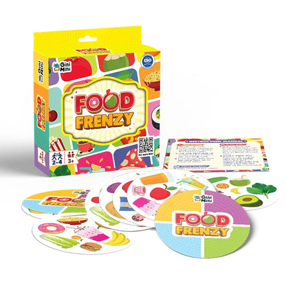 GiniMini Food Frenzy – Educational Card Game for Kids Ages 3+ | 57 Food-Themed Cards & Manual | Improves Vocabulary, Observation & Thinking 