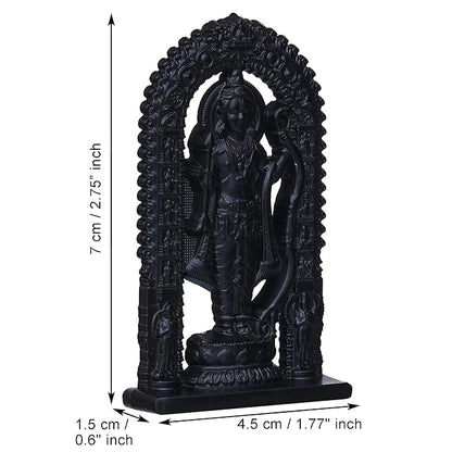 Ecraftindia Black Metal Handcrafted Shri Ram Statue Holding Bow & Arrow Decorative God Idol | Ayodhya Ram Lalla Idol