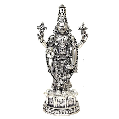 Gold Art India Lord Tirupati Balaji Silver Matte Idol