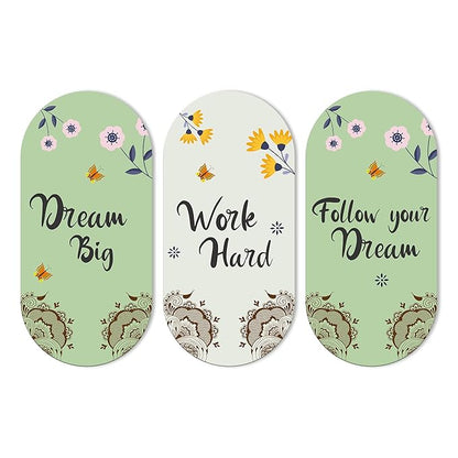 Artvibes Work Hard Motivational Quote Wall Hanging Decoration for Home | Wooden Decorative Hanger | Set of 3