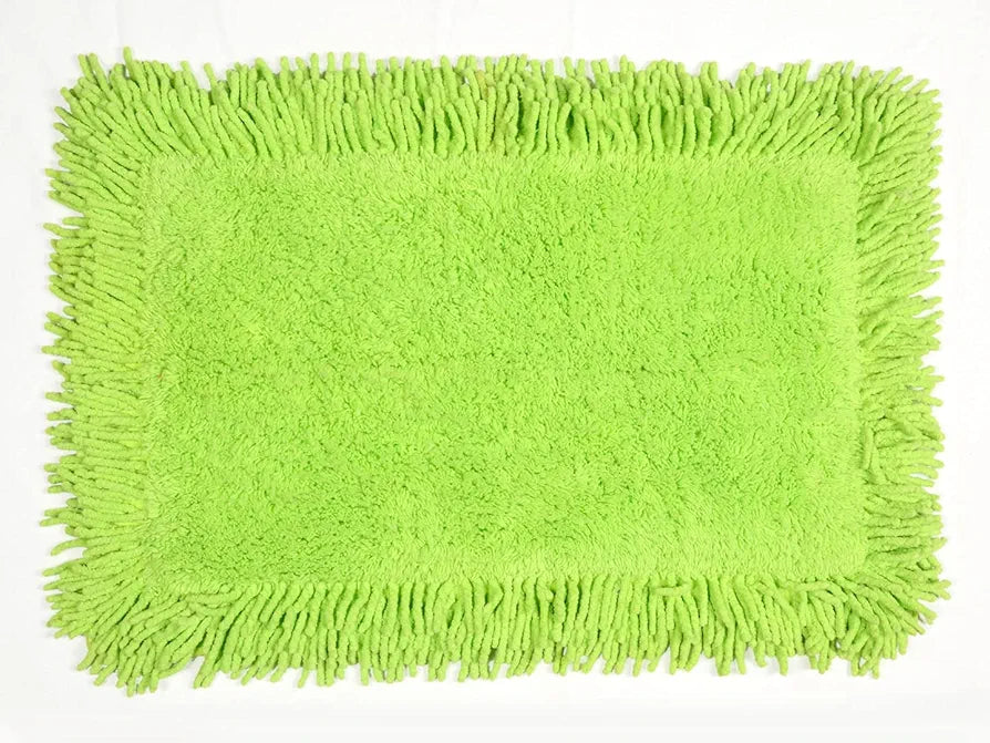 Saral Home Cotton Green Shaggy Mat