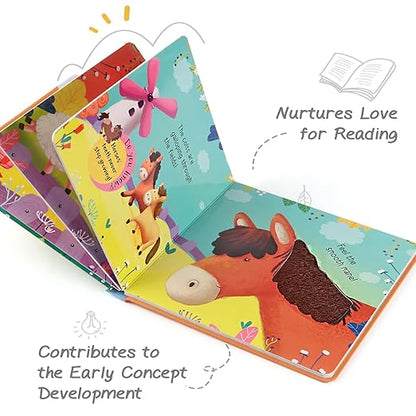 Firstcry Intelliskills Premium Touch & Feel Farm Friends Learning Board Book for Kids | Pre-school Learning & Educational Book for Boys