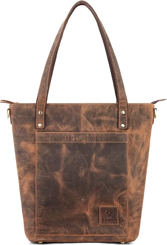 Goatter Genuine Leather Tote Bag For Women, 