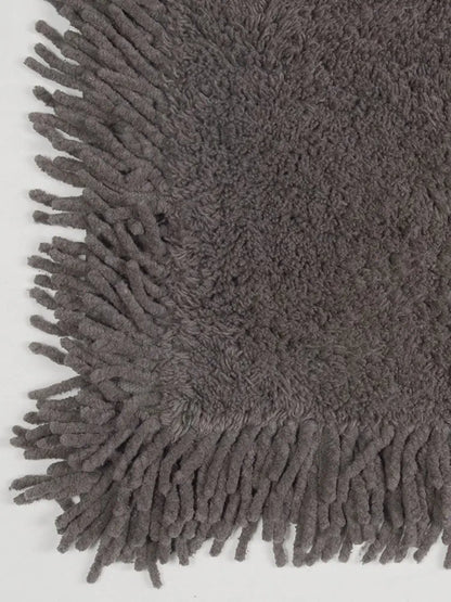 Saral Home Easy Living Cotton Shaggy Mat Colour Dark Grey