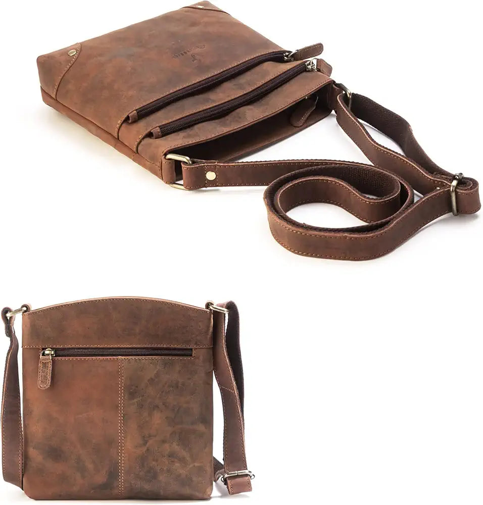 Goatter Genuine Leather 9.5" Inch Sling Cross-BodyBag for Girls And Women,