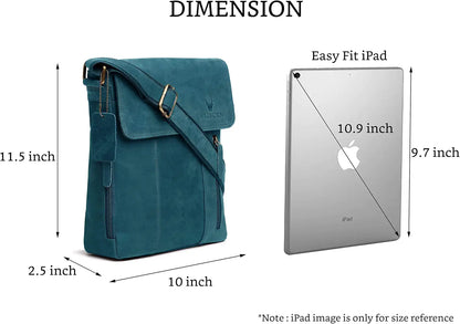 WildHorn Leather 11 inch Sling Messenger Bag for Men I Multipurpose Crossbody Bag I Travel Bag with Adjustable Strap 