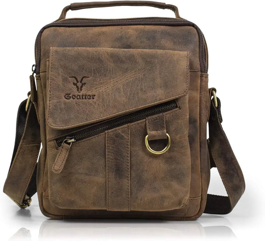Goatter Men's Hunter Leather Messenger Bag 