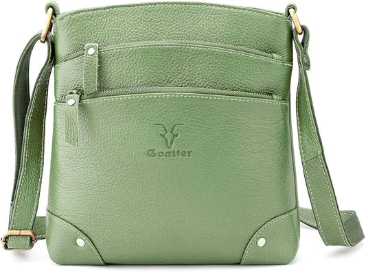 Goatter Genuine Leather 9.5" Inch Sling Cross-BodyBag for Girls And Women,
