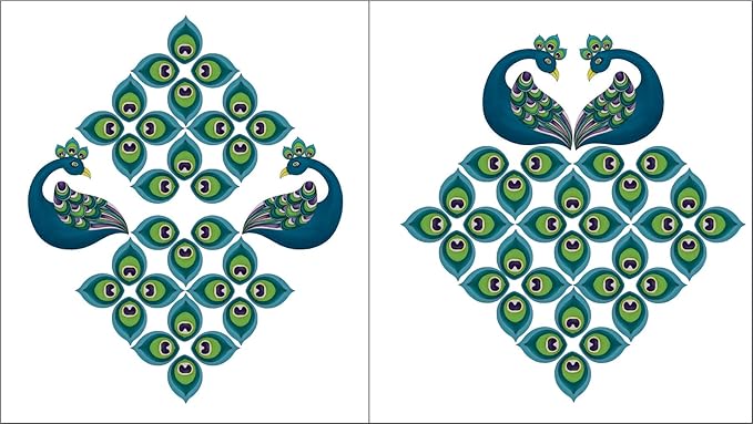 Hobby India Peacock Feather Rangoli Kit for Kids & Adults | Diy Art & Craft Kit for Home Decor | Festive Decorations