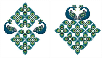 Hobby India Peacock Feather Rangoli Kit for Kids & Adults | Diy Art & Craft Kit for Home Decor | Festive Decorations