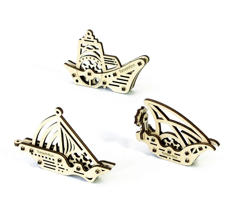 Funvention- for Little Scientist in Every Kid Fun Fidgets Ships Stem Learning 3D Puzzle Kit , Multicolor