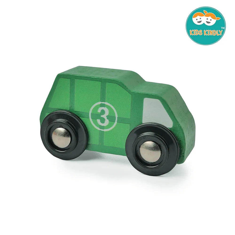 KIDS KINDLY Mini Vehicle Wooden Toys - Age 3 & Set of 6 Ambulance Wooden Small Toys for Kids, Cars Set Classic Rescue & Construction Vehicles Driving Cars for Boys Girls Educational Plays