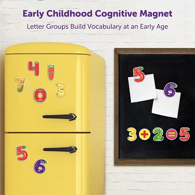 Mini Leaves Magnetic Fridge Magnets Colorful Shape Learning Toy Set for 3 4 5 Year Old Toddler Kids | Numbers