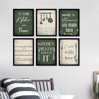 Kotart In This Kitchen Restaurant Quotes Posters with Frame for Kitchen
