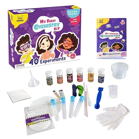 Webby Diy Chemistry Kit with 40 Experiment Steam Learner Science Kit Educational & Learning Activity