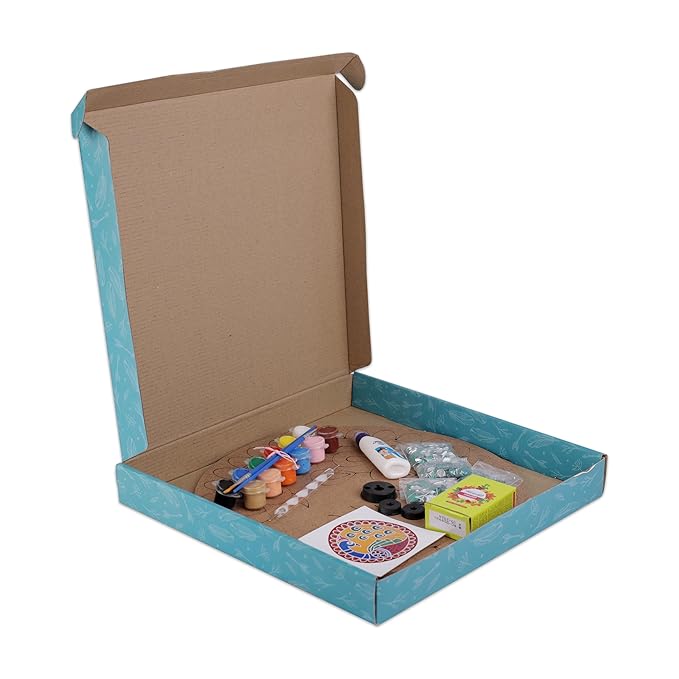 Hobby India Diy Lippan Art Mandala Painting and Craft Kit | Complete Set With Wooden Mandala Board