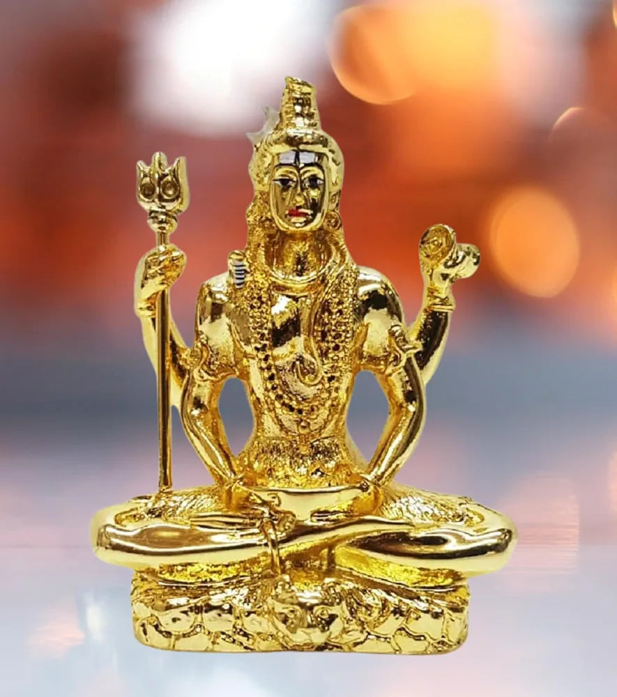 Gold Art India Gold Plated Lord Shiva Idol Gold