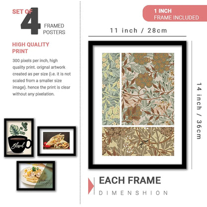 Kotart Always Hungry Restaurant Quotes Wall Posters With Frame Set of 8