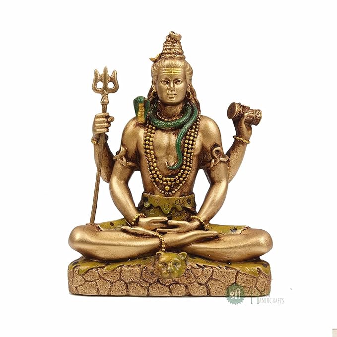 Indicast 6" Inch Cold Cast Resin Shiva Showpiece Antique Decor Decor Bolenath Mahakal