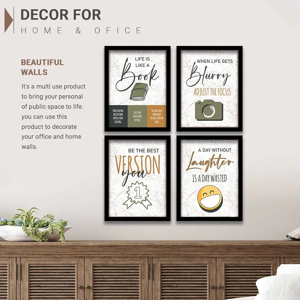 Kotart Life Is Like a Book Motivational Quotes Framed Poster