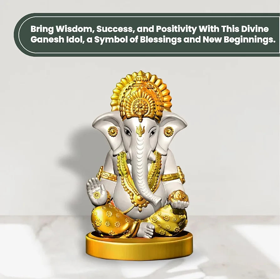 Jd Fresh Resin Ganesh Idol For Home - White