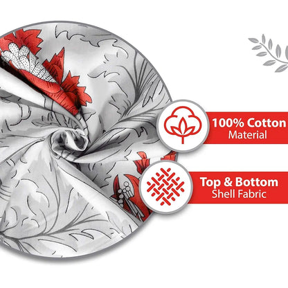 Divine Casa Floret 100% Cotton Single Dohar 120 GSM Soft & Lightweight Throw Blanket Colour Royale