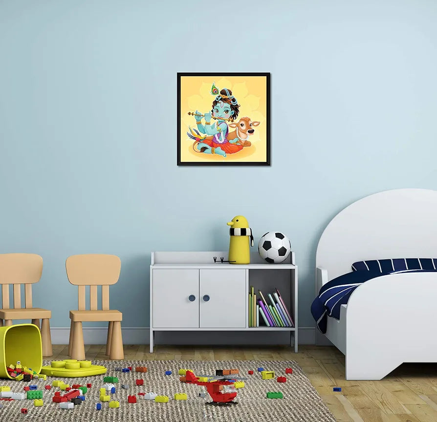 ArtX Paper Traditional Krishna Wall Art Painting Multicolor