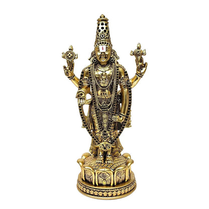 Gold Art India Lord Tirupati Balaji Idol Murti for Mandir Gold Antique Matte