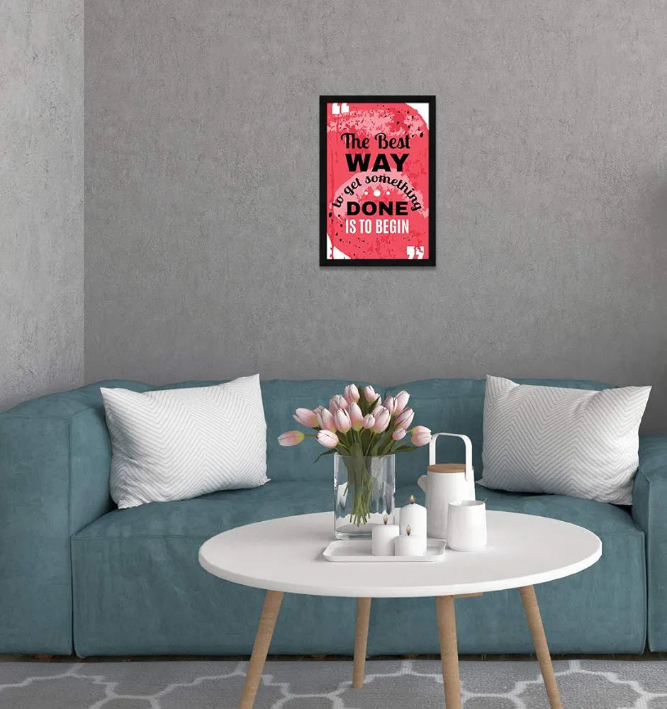 ArtX Paper Motivational Quote The Best Way Wall Frame Art Painting