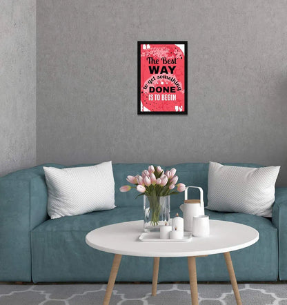 ArtX Paper Motivational Quote The Best Way Wall Frame Art Painting