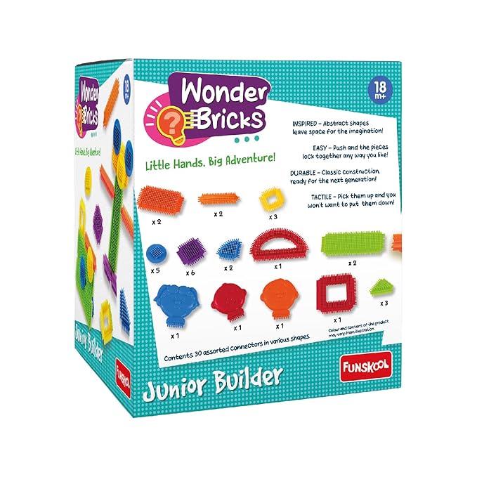 Funskool-Junior Builder Educational 30 Pieces Construction for 18 Months Old Kids and Above Toy