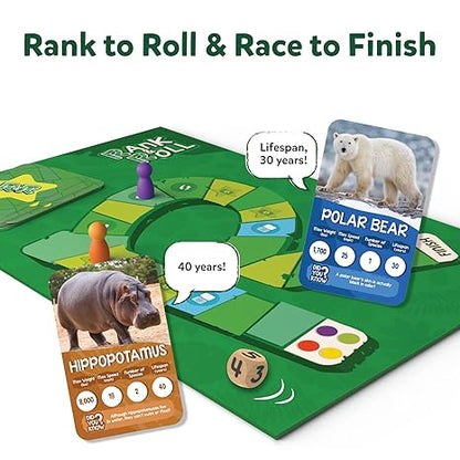 Skillmatics Trump Card & Board Game Rank & Roll Animals Memory Strategy Game