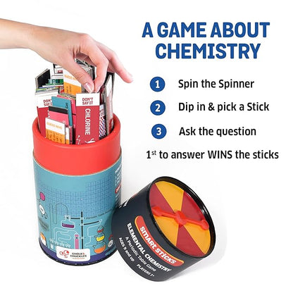 Chalk and Chuckles Science Toys | Smart Sticks Elemental Chemistry Game for Kids | Stem Puzzle and Game