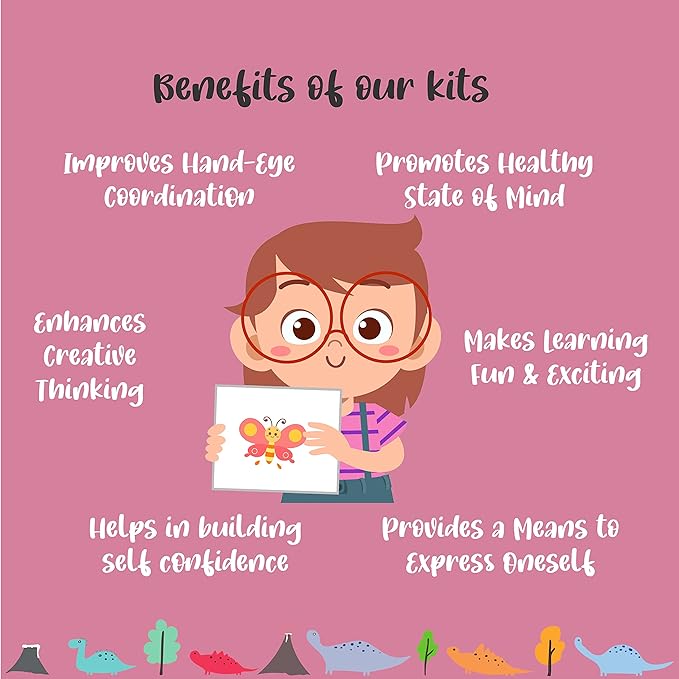 Kalakaram Paint Your Own Dinosaur Coaster Diy Kit for Kids | Fun & Educational Paint Activity for Kids