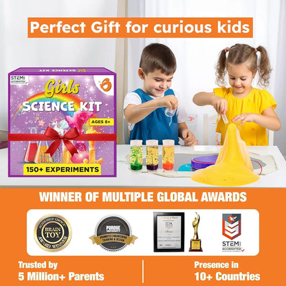 Butterfly EduFields Girls Science Kit for Kids Ages 8 9 10 11 12 Years | 150+ Science Experiment Kit | Birthday Gifts for Girls Age 8-10-12-14 | Fun STEM Learning and Educational Toys