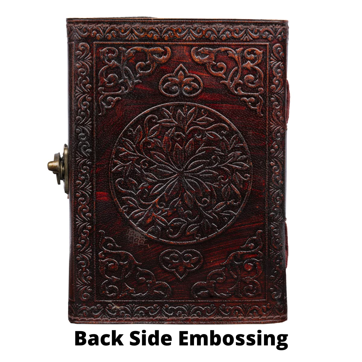 CraftShades – Leather Diary for Men & Women with Semi Precious Stone & Antique Buckle Lock, 240 Unlined 125 GSM Thick Papers Best for Artist Scrapbook, Drawing, Writing Size 5×7 inch (Brown)