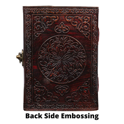CraftShades – Leather Diary for Men & Women with Semi Precious Stone & Antique Buckle Lock, 240 Unlined 125 GSM Thick Papers Best for Artist Scrapbook, Drawing, Writing Size 5×7 inch (Brown)