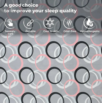 Fresh From Loom Wrinkle Free Hypo Allergenic Single Bedsheet for Single Bed Spread with 1 Pillow Covers 144 TC Circle Grey