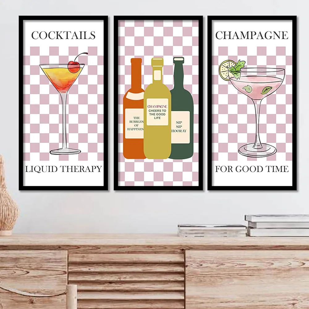 Kotart - Framed Posters for Cafe/Restaurant Cocktails  Set of 3