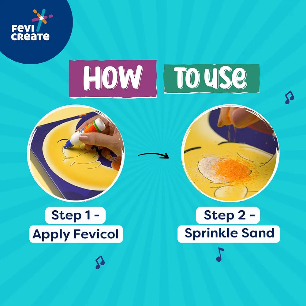 Fevicreate Chhota Bheem Chhutki Sand Kit | All-in-one DIY Craft Kit | Make 2 picture frames with Sand Packets | Birthday Gift | Screen-Free Learning | by Fevicol | Best Gift for Boys & Girls 5+ years