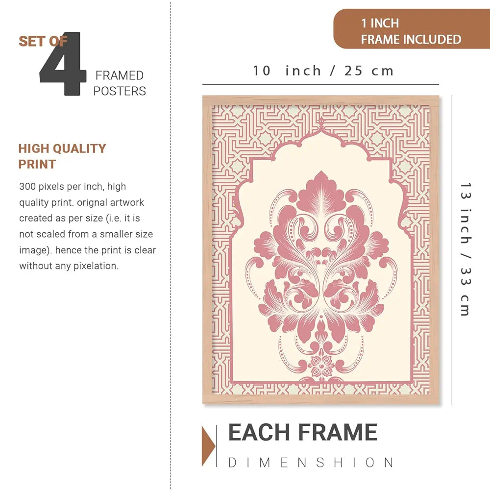 Kotart Madhubani Art Paintings with Frame Pack of 6 A