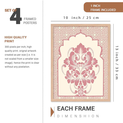 Kotart Madhubani Art Paintings with Frame Pack of 6 A