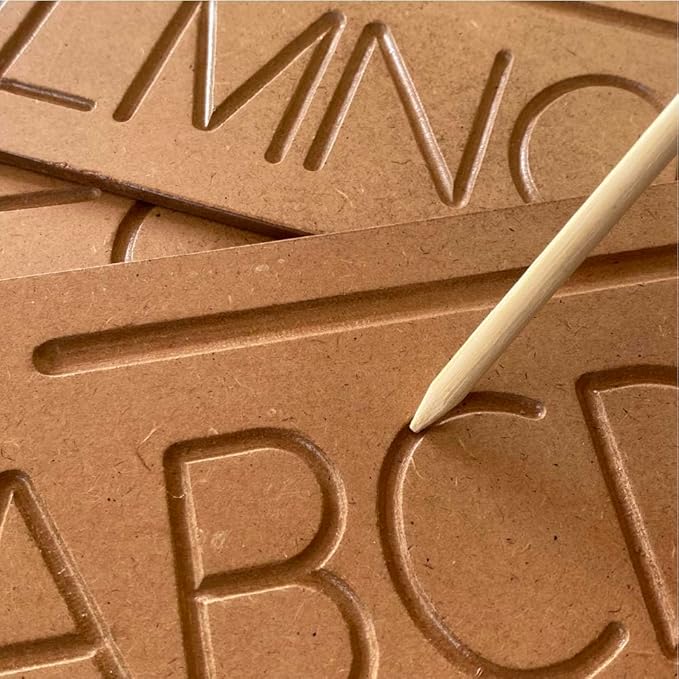 Mini Leaves Alphabet Tracing Board Wooden Board With 2 Dummy Pencils | Tracing Letters for Kids Toddler Writing Tools for Beginners