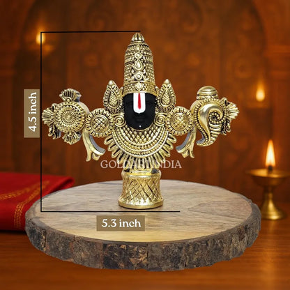 Gold Art India Lord Venkateswara Balaji Face Idol Antique Gold Matte Finish