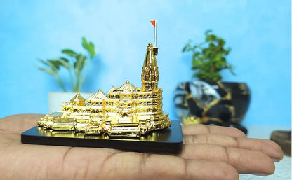 Gold Art India Ram Mandir Ayodhya Gold Plated 24 Karat - Minature small