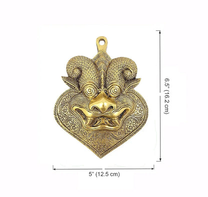 Two Moustaches Yali Brass Wall Hanging Evil Eye Protector
