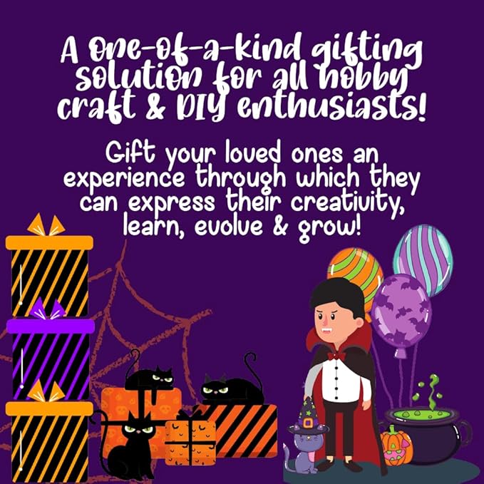 Kalakaram Diy Spookyville Chills Craft Box, Mysterious Trove of 6 Craft Activities | Diy Craft Kit for Kids | Activity Kit for Kids