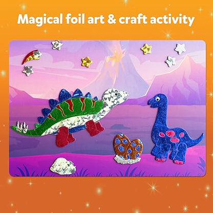Skillmatics Art & Craft Activity Foil Fun Dinosaurs No Mess Art for Kids Creative Activity
