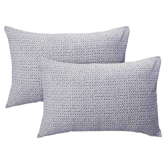 Huesland by Ahmedabad Cotton 144 TC King Size Bedsheet Cotton with 2 Pillow Covers | White, Light Coral & Grey